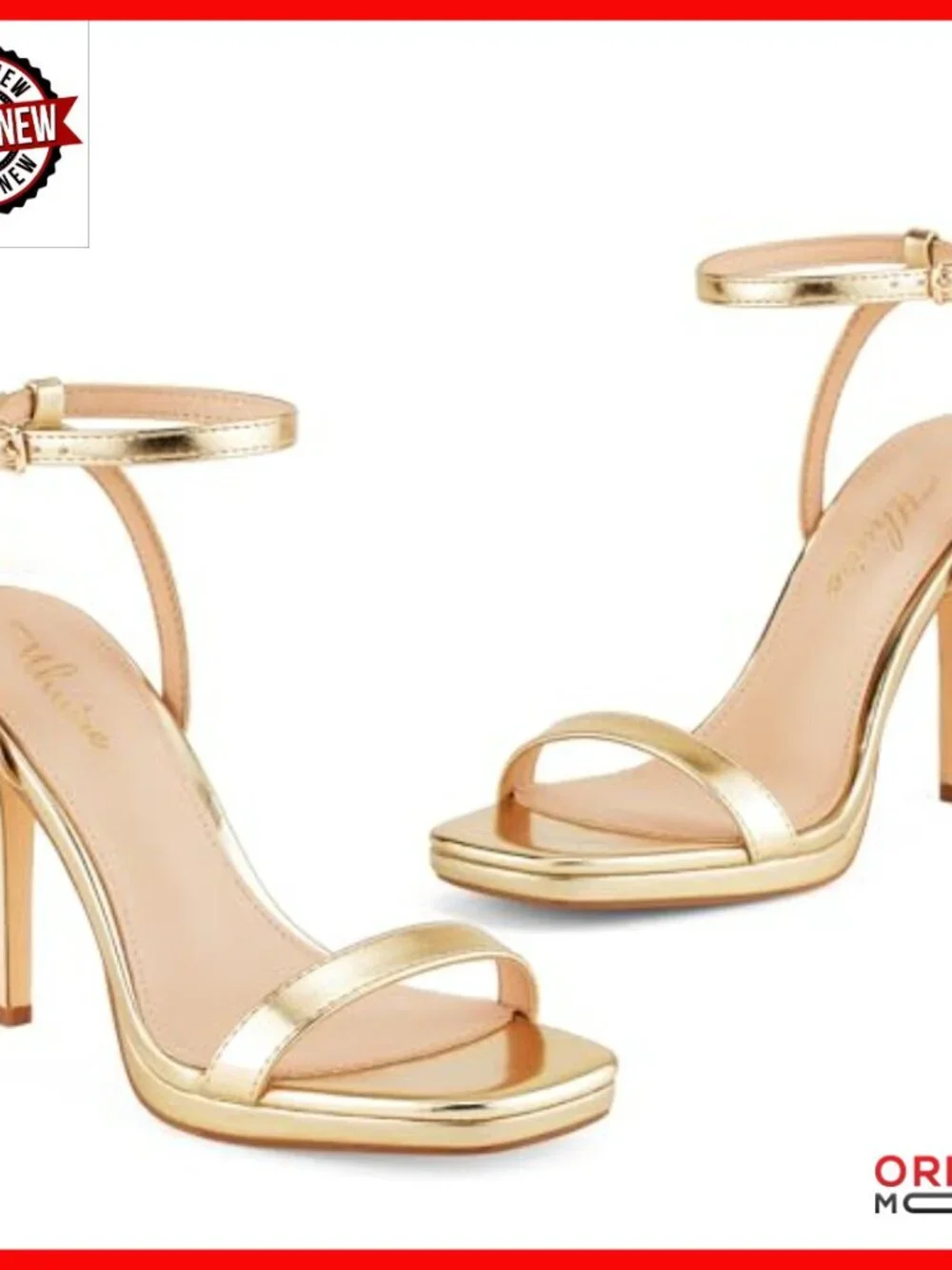 Women's 4.3 Inch Stiletto Heel Strappy Sandals Square Toe Adjustable Ankle Strap